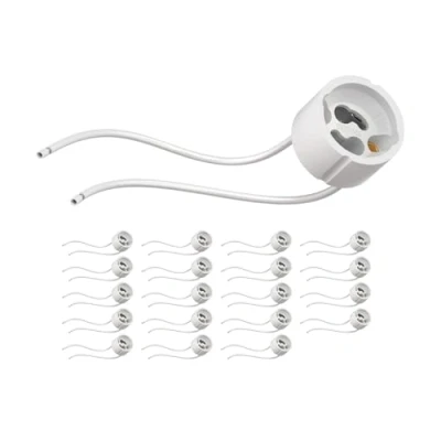 Abbildung von ledscom.de 20 Stück GU10 Fassung, Keramik, weiß, 230V AC, max. 25W