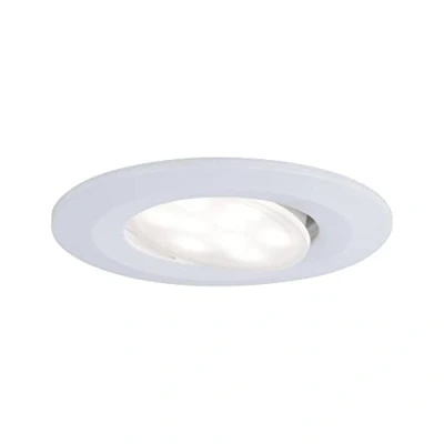 Abbildung von Paulmann 99926 LED Einbauleuchte Calla rund 1x6W IP65 neutralweiße Einbaustrahler Weiß matt schwenkbar Spots Kunststoff Einbaulampe 4000K