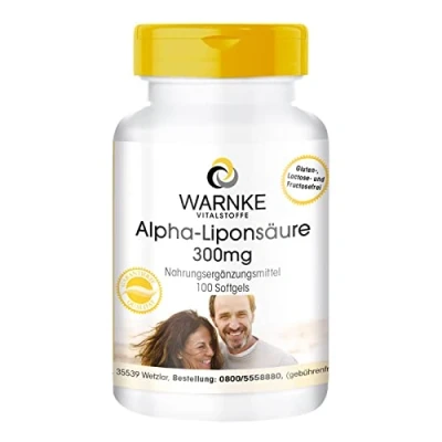 Abbildung von Alpha Liponsäure 100 Softgels für Tage, schwefelhaltige Fettsäure Warnke Vitalstoffe Deutsche Apothekenqualität