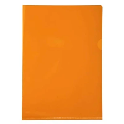 Abbildung von Exacompta 661245E 100er Pack PVC Kunststoff Aktenhüllen. für DIN A4 transparent glasklar orange oben und seitlich offen Plastikhülle Klarsichthülle Büro die mobile Organisation