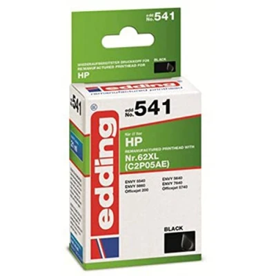 Abbildung von edding Druckerpatrone EDD 541 Einzelpatrone Schwarz 21 ml Reichweite 765 Seiten Ersetzt HP 62XL (C2P05AE)