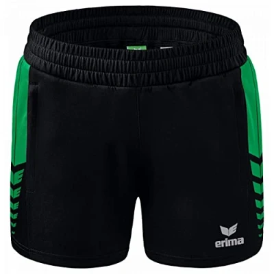 Abbildung von Erima Fussball Teamsport SIX Wings Worker kurze Sporthose, Damen, Größe: 34, Schwarzgruen