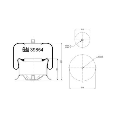 Abbildung von FEBI BILSTEIN 39854 Federbalg, Luftfederung