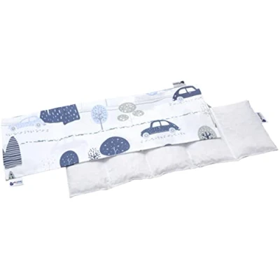 Abbildung von Medi Partners Kirschkernkissen 60x20cm 800g 100% Baumwolle 5 kammern Körnerkissen groß Öko Natur Wärmekissen Kältetherapie abnehmbarer Bezug (Retro Cars)