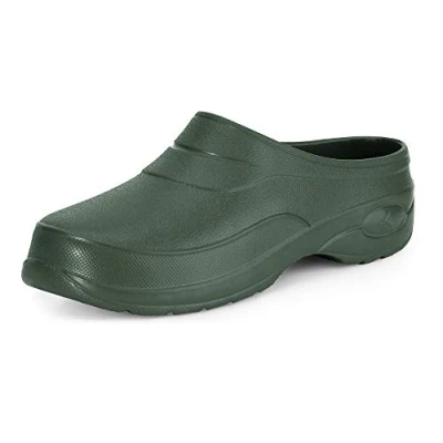 Abbildung von Ladeheid Damen und Herren leichte Eva Clogs Gartenclogs Gartenschuhe KL037 (Dunkelgrün, 46 EU)