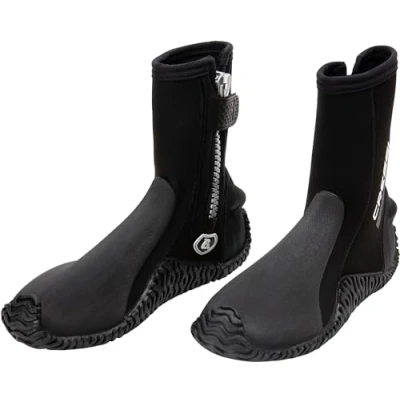 Abbildung von Cressi Unisex Adult Korsor Semi Rigid Sole Boots 3mm Stiefel mit halbstarrer Sohle zum Tauchen, Schwarz, L