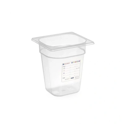 Abbildung von HENDI Aufbewahrungsbehälter GN 1/6 HACCP 150 mm Tiefe 2,4 Liter PP Kunststoff, Gastro Behälter kaufen