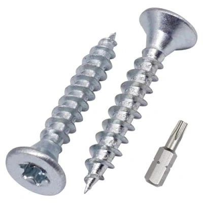 Abbildung von SKIR&#039;CO (100 Stück) Holzschrauben aus verzinktem Stahl, 4,0 x 25 mm, Torx Kopf, Senkkopf, Spanplattenschrauben, Vollgewinde
