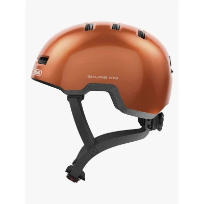 Abbildung von ABUS Kinderhelm Skurb Kid robuster Fahrradhelm im Skater Look mit Platz für einen Zopf und vielfältigen Designs Mädchen Jungen Orange, Größe M