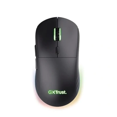 Abbildung von Trust Gaming GXT 927 Redex+ Maus Kabellos 25K DPI 2.4GHz 94 Stunden Akkulaufzeit, Kailh Schalter, 6 Programmierbare Tasten, RGB Wiederaufladbare Laptop Computer Schwarz