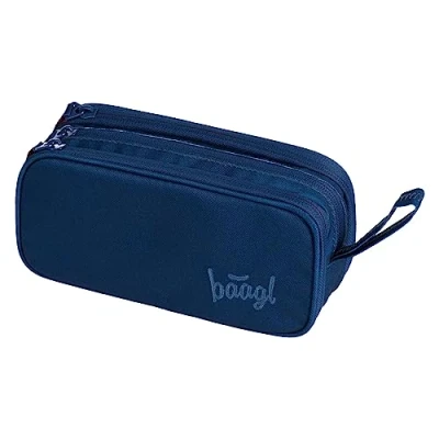 Abbildung von Federmäppchen für Mädchen, Jungen, Schule Mäppchen, Federmappe mit 3 Fächer, Federtasche Teenager, Kinder Etui (Big Navy)