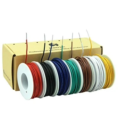 Abbildung von 0.5mm² 20awg Elektrischer Draht Kabel aus solide verzinntem Kupferdraht 7 Farben je Meter Spule flexible DIY