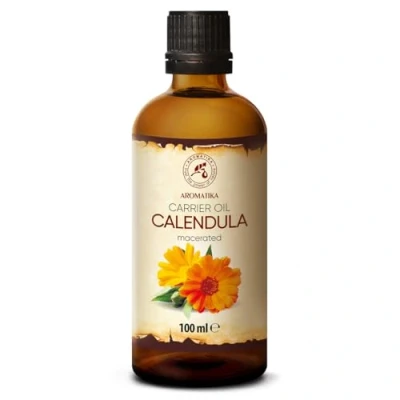 Abbildung von Calendulaöl 100ml Calendula Officinalis Rein und Natürlich Ringelblumen Öl für Gesicht Haare Haut Nägel Hände Schönheit Massage Wellness Kosmetik Körperpflege