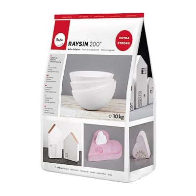 Abbildung von Rayher Raysin 200 Gießpulver, Beutel 10 kg, Gießmasse weiß, Reliefgießpulver, lufthärtend und geruchslos, 34475102