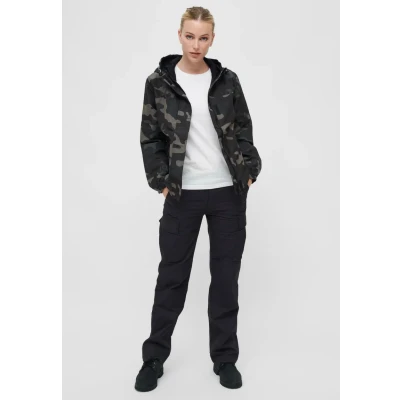 Abbildung von Brandit Windbreaker Frontzip Leichte Jacke, Damen, Größe: Large, Dark camouflage