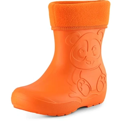 Abbildung von Ladeheid Eva Kinder Jungen Mädchen Gummistiefel Regenschuhe gefüttert LA CA 11 (Orange (151c), 24/25 EU)
