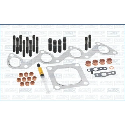Abbildung von AJUSA JTC11023 Montagesatz, Lader with studs, syringe oil mit Dichtungen Montageanleitung FORD: Transit Mk5 Van, Focus Mk1 Estate
