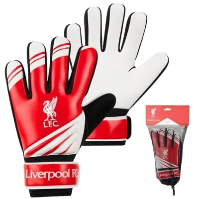 Abbildung von Liverpool FC Torwarthandschuhe Kinder Jungen mit rutschfestem Grip, Goalkeeper Gloves Größe 5 oder 7 Fußball Zubehör (Größe 7)