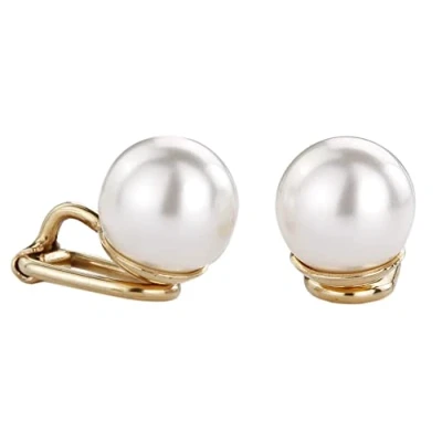 Abbildung von Traveller Ohrclip Damen Goldfarben Perle 10 mm Weiß 22kt vergoldet 700010
