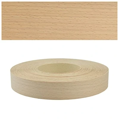Abbildung von Mprofi MT® Kantenumleimer mit Schmelzkleber 22mm X 5m Rolle Echtholz Furnier Buche Gedämpf Umleimer zum Aufbügeln für Regalbrett, Möbelbauplatte BK/22/5