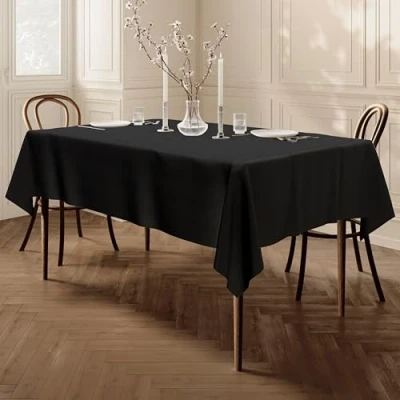 Abbildung von Qualitäts Tischdecke Textil Eckig 150 x 250 cm, Farbe wählbar Schwarz