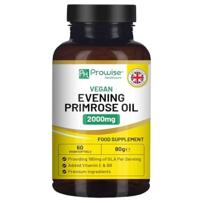 Abbildung von Nachtkerzenöl 1000 mg mit Vitamin E und B6 90 Kapseln Rein kaltgepresst I GLA pro Kapsel Frauengesundheit Premium Qualität Hergestellt in Großbritannien von Prowise Healthcare