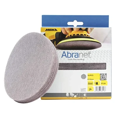 Abbildung von Mirka Abranet Netzschleifscheiben Ø 150mm Klett / Korn P120 10 Stk AE241F1012 Für alle Exzenterschleifer und Schleifmaschinen geeignet zum staubfreien Schleifen von Holz, Spachtel, Lack