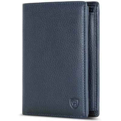 Abbildung von VON HEESEN Leder Geldbörse RFID Schutz I Echtleder Geldbeutel für Damen &amp; Herren Portemonnaie Brieftasche Wallet Portmonee (Blau)