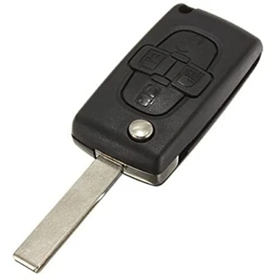 Abbildung von Schlüsselgehäuse, kompatibel mit Citroen C2 C3 C4 C5 C6 C8 Xsara Picasso Berlingo Peugeot 207 307 308 407 408 3008 5008 Partner 807 1007 Fiat Ulysse (4 Tasten Citroen,