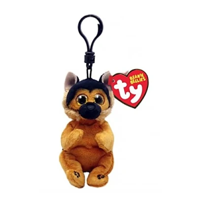 Abbildung von Ty Beanie Bellies Clips Schlüsselring Plüsch Ace Der Deutsche Schäferhund mit goldenen Augen Glitter, Plüschtiere dem weichen Bauch 12 cm T43110