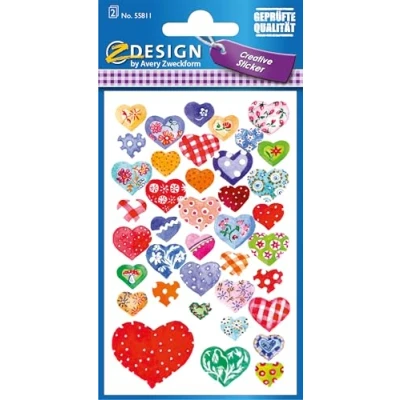 Abbildung von AVERY Zweckform 55811 Papier Sticker glitzernde Herzen 78 Aufkleber (Deko, selbstklebend, Glitzer, Gastgeschenke, DIY, Poesiealbum, Mitgebsel, Scrapbooking, Bullet Journal, Briefe, Liebe, Hochzeit)