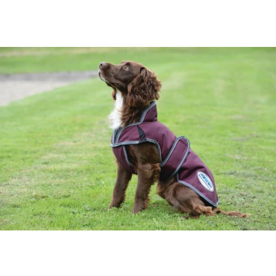 Abbildung von Weatherbeeta Hundejacke Comfitec Premier Free Parka Deluxe Medium 1200D 220g Maroon/Grau/Weiß 80cm