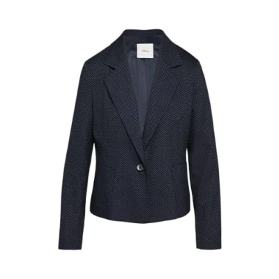 Abbildung von s.Oliver BLACK LABEL Jackenblazer, gepunktet, mit 1 Knopfverschluss und Taschen
