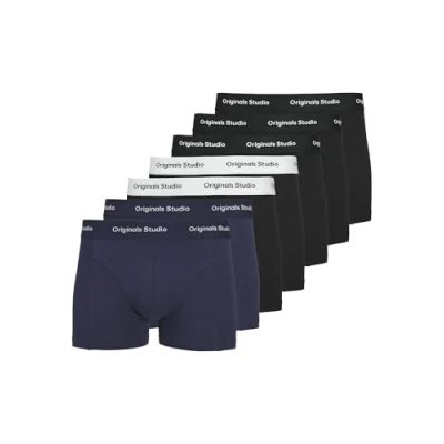 Abbildung von Jack &amp; Jones Jacvesterbro Solid Trunks 7 PACK Panties, Herren, Größe: Small, Ocean cavern/black