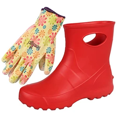 Abbildung von LEMIGO Unisex Sehr Leichte Garten Regenstiefel aus EVA Damen Herren Gummistiefel 36 47 EU (Rot, 40)