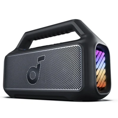 Abbildung von soundcore by Anker, Boom 2 Outdoor Lautsprecher, 80W, Subwoofer, BassUp 2.0, 24h Akku, IPX7 Wasserdicht &amp; Schwimmt, LED Licht, USB C, EQ, BT 5.3, Mobiler Bluetooth Speaker, Camping, Strand, Garten
