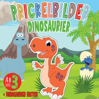 Abbildung von Dinosaurier Prickelbilder ab 3 Jahre: Dino Prickelblock für Mädchen und Jungen I Malen, Ausschneiden, Prickeln Basteln Prickelbuch mit 30+ ... Tolles Bastelbuch Prickelvorlagen