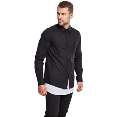 Abbildung von Urban Classics Checked Hemd, Herren, Größe: Medium, Blk/blk