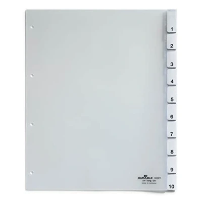 Abbildung von Durable Register (A4 überbreit, mit umschweißten Taben, 10 teilig) 1 Stück transparent, 683119