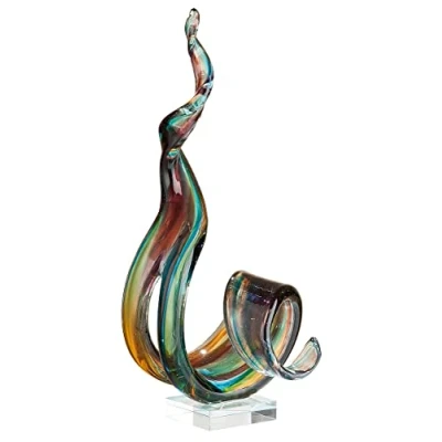 Abbildung von GILDE Glas art Skulptur Marea Dekoobjekt handgefertigt aus H 38 cm