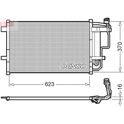 Abbildung von DENSO DCN44007 Klimakondensator mit Trockner R 134a MAZDA: 3 Hatchback, Saloon