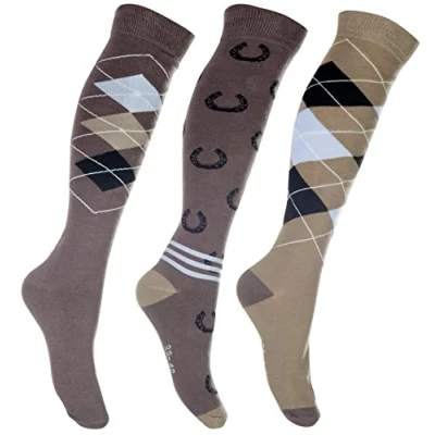 Abbildung von HKM Damen Cardiff Reitsocke, Grau Blau, 30 34