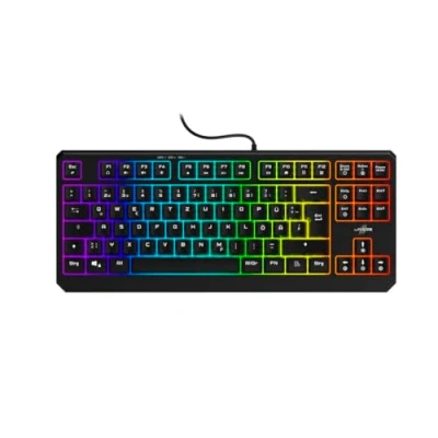 Abbildung von uRage Gaming Keyboard Exodus 200 TKL, reaktionsschnelle Tastatur mit Anti Ghosting, RGB Beleuchtung, Tenkeyless Format, QWERTZ Layout, in schwarz