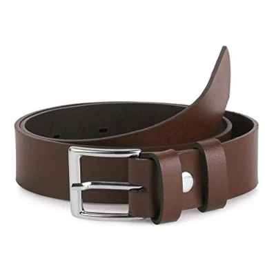 Abbildung von Ladeheid Kinder Gürtel Ledergürtel Mode Accessoire für Jungen mit Schnalle 2,5 cm Breit K1D5 (Braun, 60 (Gesamtlänge 79 cm))