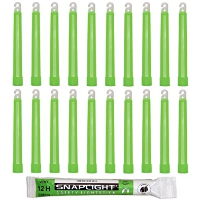 Abbildung von Cyalume SnapLight Grün KnickLichter Glow Sticks 15cm 6 Inch Industrial Grade Leuchtstab, Ultra helle Light mit Leuchtdauer 12 Stunden (20 er Pack)