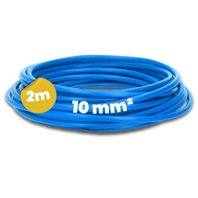 Abbildung von Kalitec 2 Meter H07V K 10 mm² blau Verdrahtungsleitung I Aderleitung flexibel Litze 10mm2 Verdrahtung feindrätig Einzelleitung Zählerschrank Kabel eindrähtig für Schaltschrank