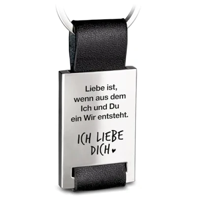 Abbildung von FABACH Liebe Schlüsselanhänger mit Gravur aus Leder Ich dich für Partner Freundin Geschenk Freund Wenn dem Du und ein Wir entsteht