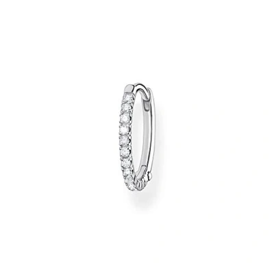 Abbildung von Thomas Sabo Einzel Creole weiße Steine 925 Sterling Silber CR657 051 14