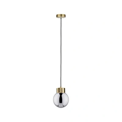 Abbildung von Paulmann 79743 Neordic Linja Pendelleuchte max. 1x20W Hängelampe für E27 Lampen Deckenlampe Rauchglas/Messing gebürstet 230V ohne Leuchtmittel