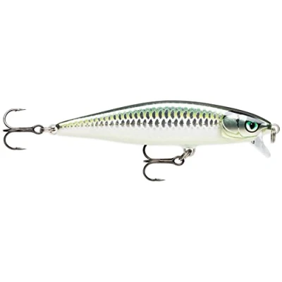 Abbildung von Rapala Fischerköder Flat Rap Angelmaterial mit Balsa Bauweise Köder zum Angeln von Süßwasserfischen Schwimmtiefe 1,8 m Größe 8 cm / 7 g Hergestellt in Estland Blau